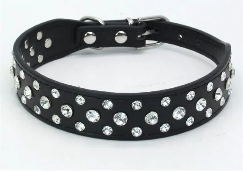 Collares para mascotas para perros pequeños, collares para mascotas, collares de PU con diamantes de imitación para perros y gatos, ajustables para evitar que los mascotas se pierdan - Imagen 11
