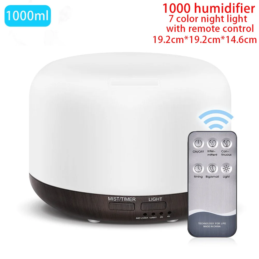 Difusor de aceites esenciales aromaterapia Humidificador de aire ultrasónico Control remoto automático Humidificador 300 500 1000ml - Imagen 17