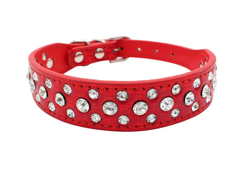 Collares para mascotas para perros pequeños, collares para mascotas, collares de PU con diamantes de imitación para perros y gatos, ajustables para evitar que los mascotas se pierdan - Imagen 25