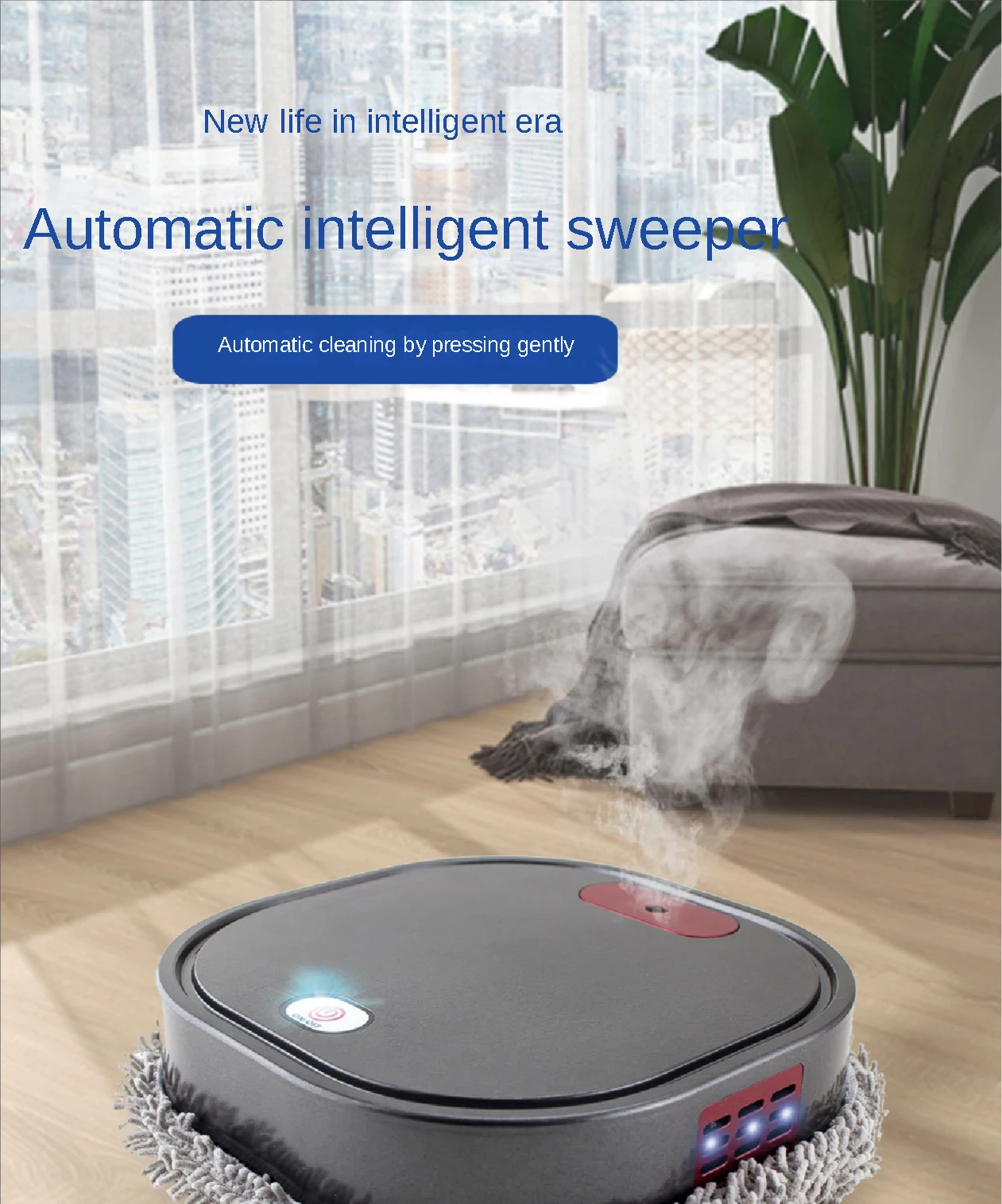 Robot aspiradora 3 en 1, fregona de barrido húmedo y seco, Robot de fregado inteligente recargable, limpiador en aerosol - Imagen 7