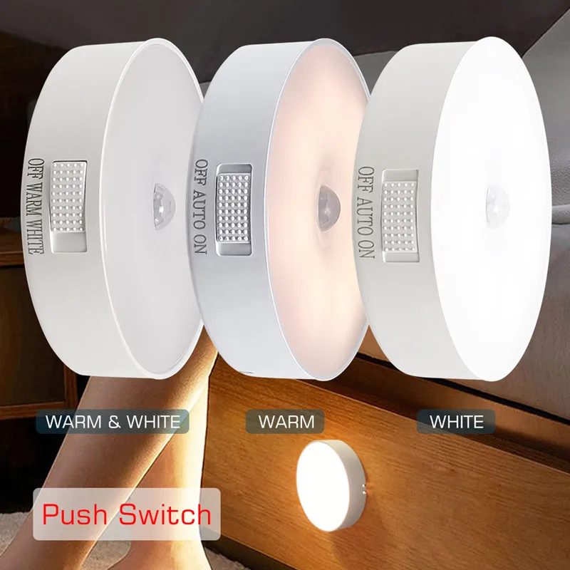 Luz nocturna recargable por USB con sensor de movimiento, lámpara LED para cocina, dormitorio, escaleras, pasillo, armario, luz nocturna - Imagen 3