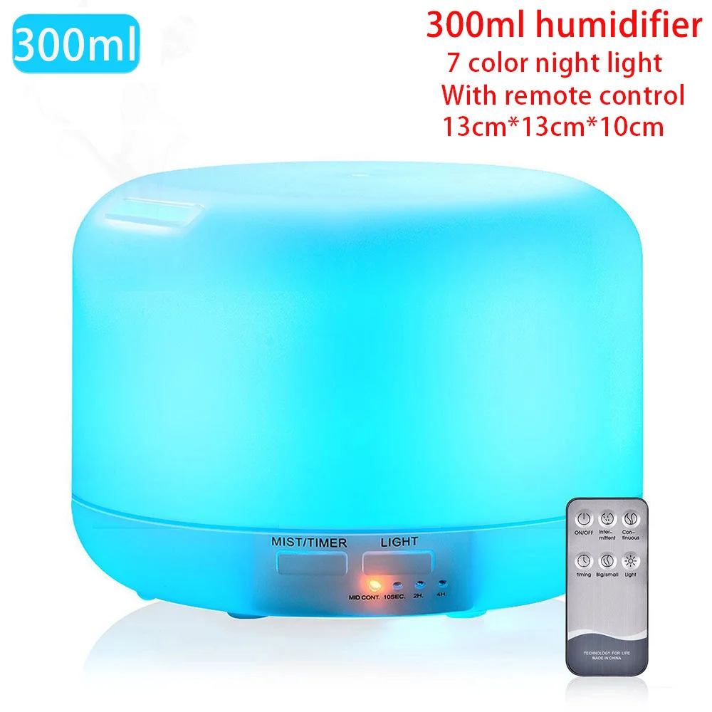 Difusor de aceites esenciales aromaterapia Humidificador de aire ultrasónico Control remoto automático Humidificador 300 500 1000ml - Imagen 7