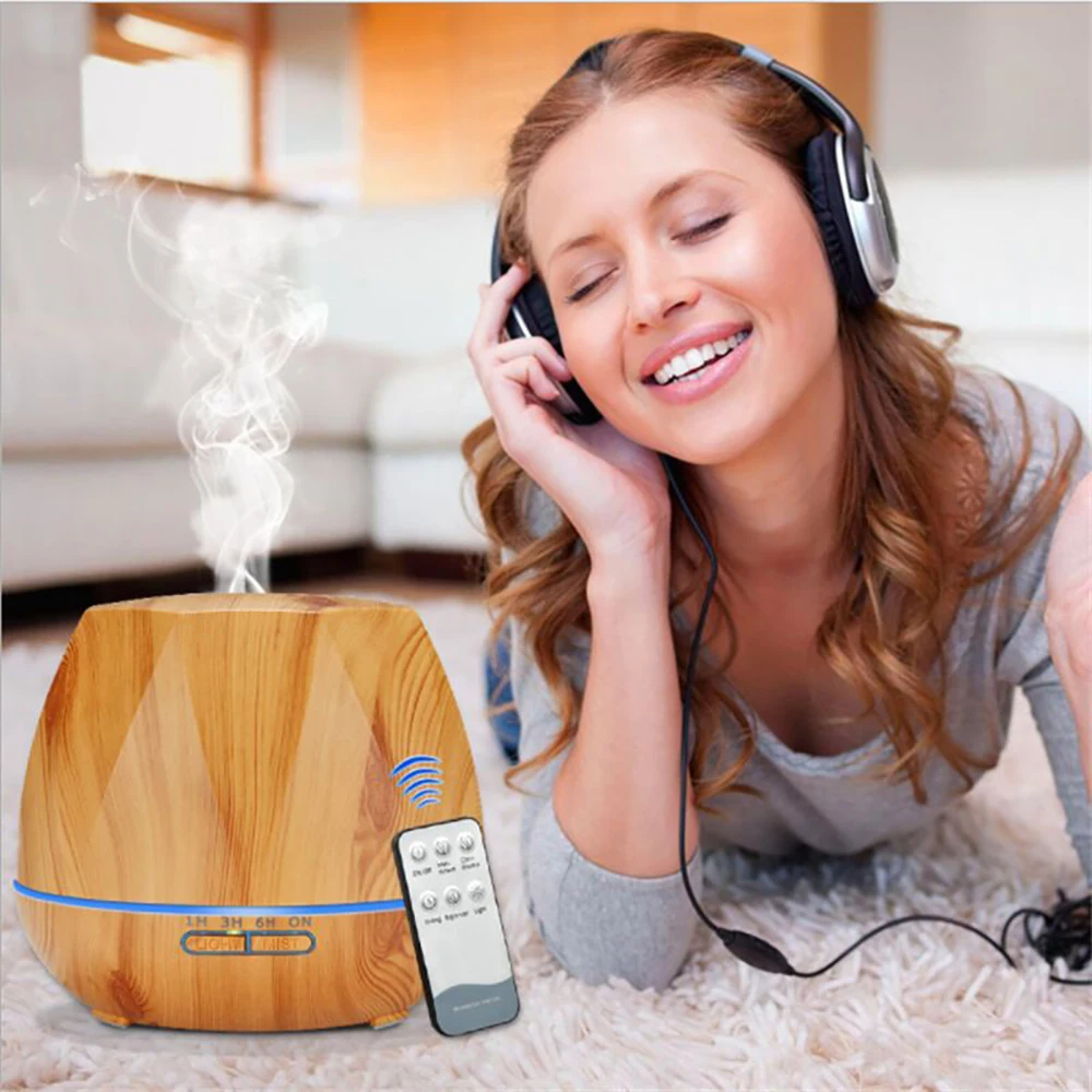 Difusor de aceites esenciales aromaterapia Humidificador de aire ultrasónico Control remoto automático Humidificador 300 500 1000ml - Imagen 3