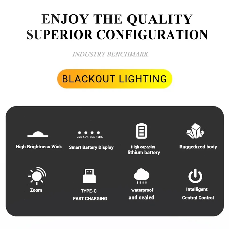 Linternas Led de alta potencia y fuerte, linterna táctica de 2000LM con luz de pantalla, carga USB, Camping, pesca, linterna con Zoom de emergencia - Imagen 13