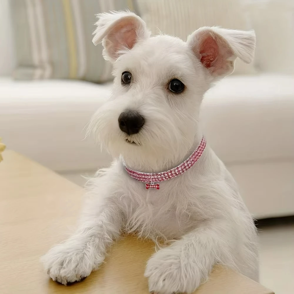 Collar ajustable para mascotas Bling Bone para perros pequeños y gatos, accesorio bonito y elegante para cachorros, añade estilo y glamour - Imagen 4