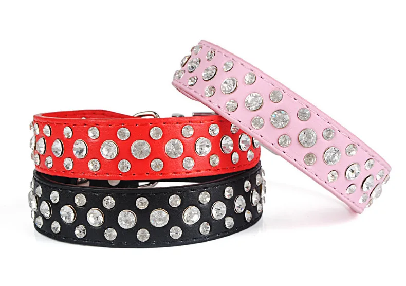 Collares para mascotas para perros pequeños, collares para mascotas, collares de PU con diamantes de imitación para perros y gatos, ajustables para evitar que los mascotas se pierdan - Imagen 19