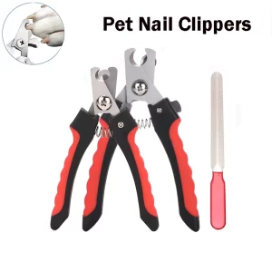 Cortauñas para mascotas con hoz, cortaúñas para perros grandes, tijeras de aseo de acero inoxidable, cortauñas multifuncional para gatos