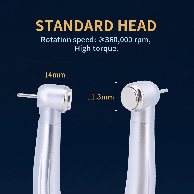 Pieza de mano Dental LED, pulsador de alta velocidad, 3 rodamientos de cerámica con luz de pulverización de agua, puntas de odontología, turbina de aire, bolígrafos de alta rotación - Imagen 4