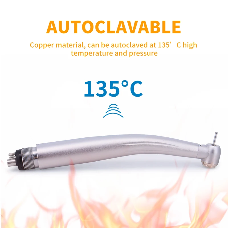 Pieza de mano Dental LED, pulsador de alta velocidad, 3 rodamientos de cerámica con luz de pulverización de agua, puntas de odontología, turbina de aire, bolígrafos de alta rotación - Imagen 2