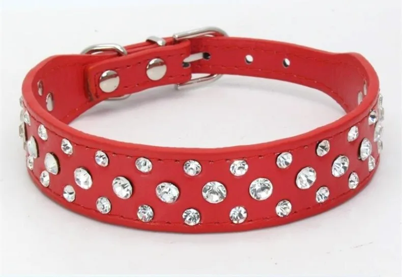 Collares para mascotas para perros pequeños, collares para mascotas, collares de PU con diamantes de imitación para perros y gatos, ajustables para evitar que los mascotas se pierdan - Imagen 12