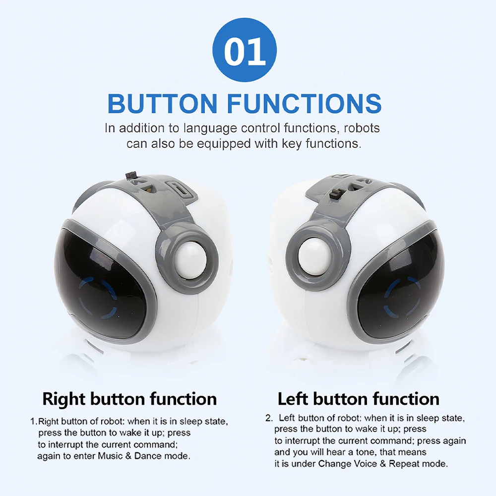 Robot de bolsillo de 939A para hablar, diálogo interactivo, reconocimiento de voz, grabación, cantar, bailar, contar historia, Mini Robot de juguete - Imagen 3