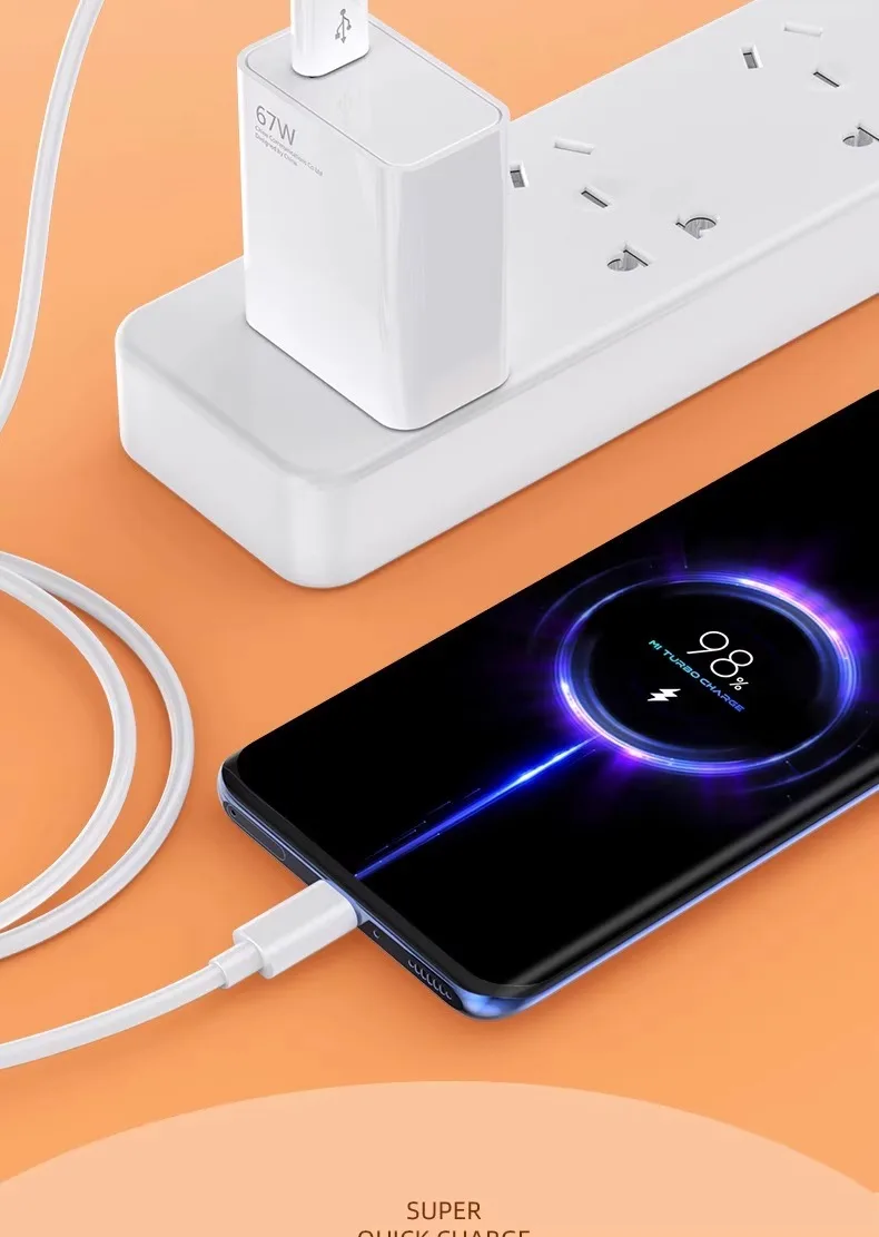 Cargador rápido USB de 67W, Cable de carga tipo C Turbo para Xiaomi 14, 13, 12, 11, 10, Ultra Redmi Note 12T, 13 Pro - Imagen 6