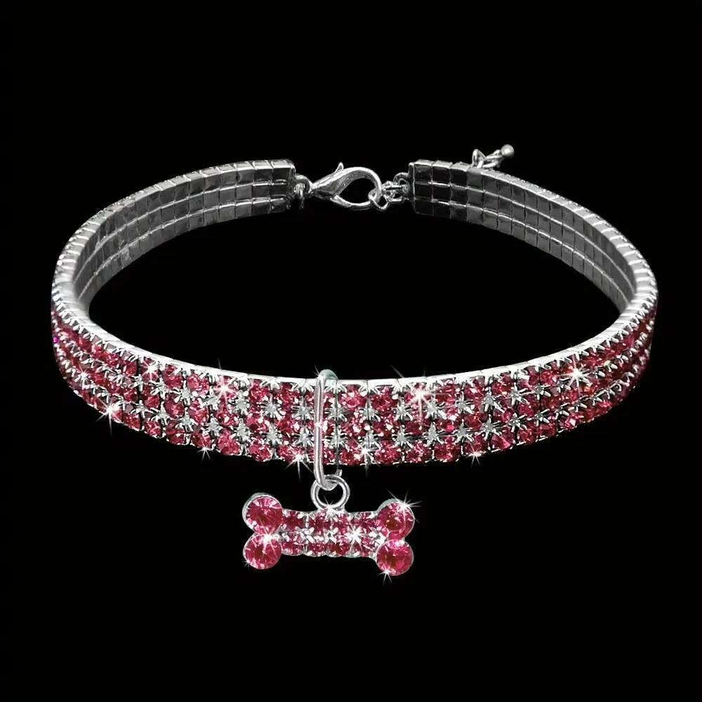 Collar ajustable para mascotas Bling Bone para perros pequeños y gatos, accesorio bonito y elegante para cachorros, añade estilo y glamour - Imagen 6