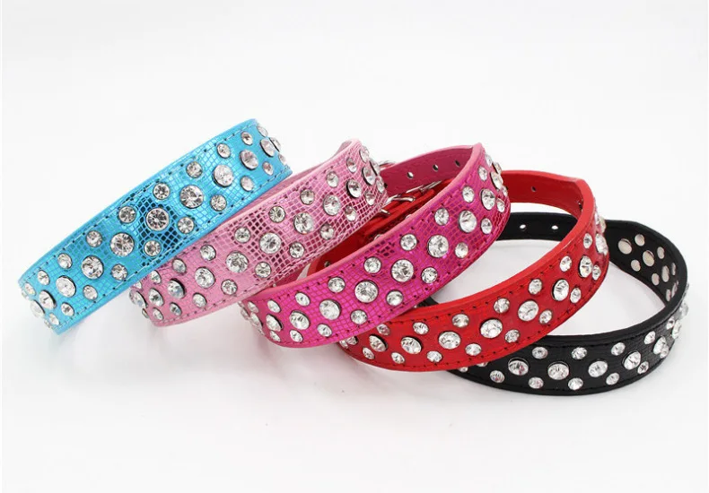 Collares para mascotas para perros pequeños, collares para mascotas, collares de PU con diamantes de imitación para perros y gatos, ajustables para evitar que los mascotas se pierdan - Imagen 26