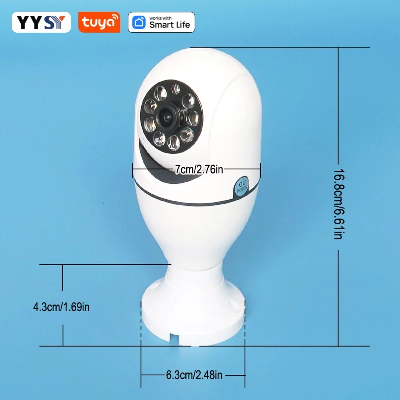 Cámara de vigilancia HD seguridad nocturna Video vigilancia Tuya Smart Home 2,4G E27 bombilla Wifi Supprt Audio bidireccional movimiento móvil - Imagen 2